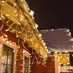 SWANEW LED Eisregen lichterkette, 5m/10m/15m LED Lichtervorhang, IP44 Außen weihnachtsbeleuchtung