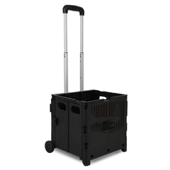 SWANEW Einkaufstrolley Klappbar, Transport Trolley, mit neigbarer Teleskopgriff & Deckel 45L/50L