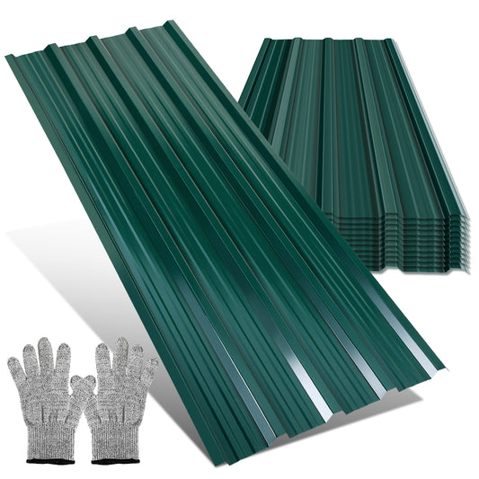 SWANEW Profilblech Trapezblech Dachplatten Wellblechplatten für Dach 129x46cm = 7m² Metall Dachblech Blech für Carport Gerätehaus