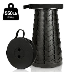 SWANEW Tragbarer Klapphocker, Leichte Teleskophocker, 6-44 cm Höhenverstellbare Falthocker, Tragfähigkeit 150 kg