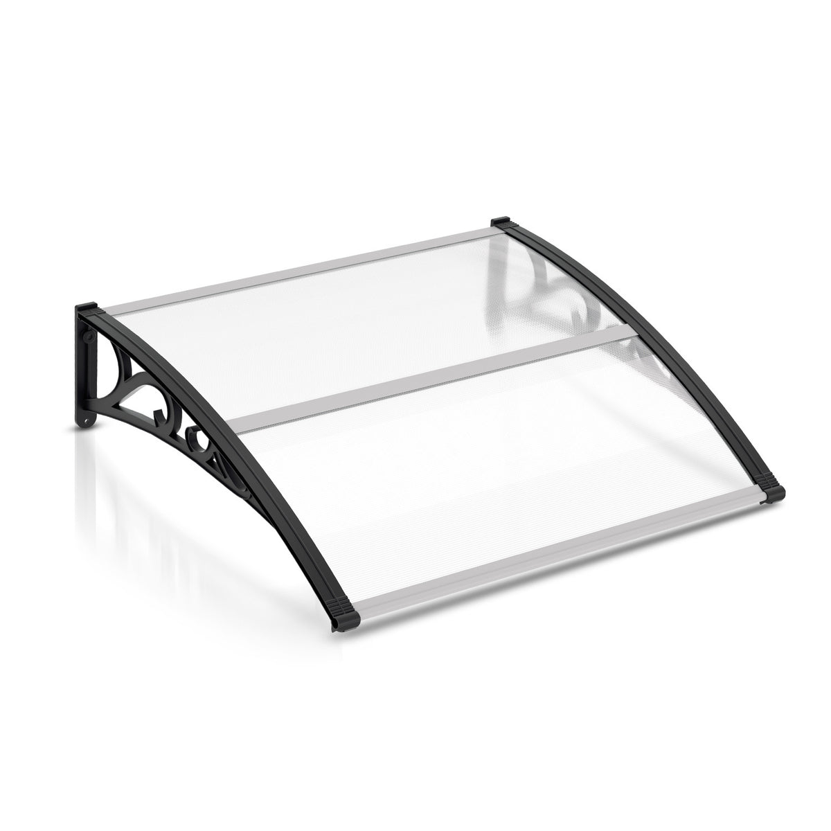 SWANEW Vordach für Haustür, 5 mm Überdachung, Transparentes Pultbogenvordach, Polycarbonat Pultvordach, Türdach für draußen