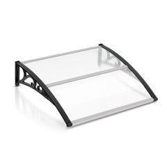 SWANEW Vordach für Haustür, 5 mm Überdachung, Transparentes Pultbogenvordach, Polycarbonat Pultvordach, Türdach für draußen