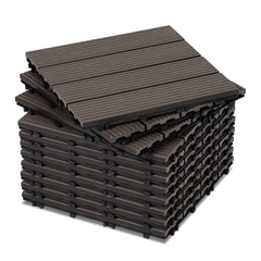 SWANEW WPC Terrassenfliesen, 30x30 cm, WPC Fliesen Balkonfliesen, 1㎡-5㎡ Klickfliese
