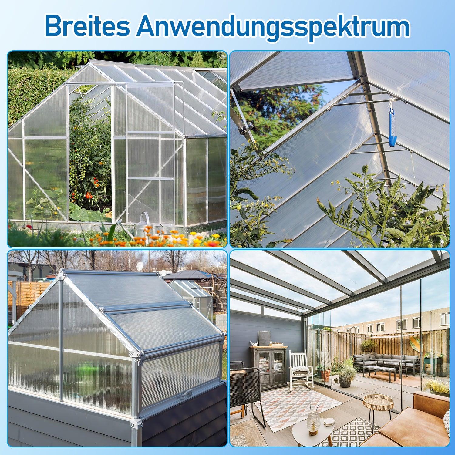 SWANEW 14× Polycarbonat Hohlkammerstegplatten 4 mm – UV-beständige Doppelstegplatten 60,5×121 cm mit 50 Stück W-Clips & 50 Stück Z-Clips – Ideal für Gewächshaus, Garten & Überdachung