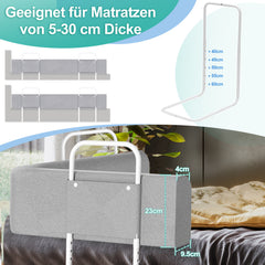 SWANEW Bettgitter Rausfallschutz 150/180/200cm , Verformbar Kinderbettgitter 5-Loch Höhenverstellbar, für Boxspringbetten und Kinderbett
