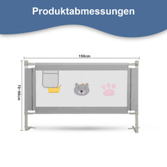 SWANEW Bettgitter Rausfallschutz Höhenverstellbar 70-98cm, Kinderbettschutzgitter Kinderbettgitter für Kinder & Elternbetten