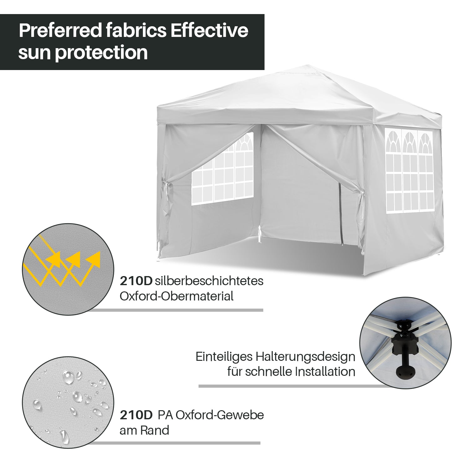Faltpavillon 3×3 m wasserdicht