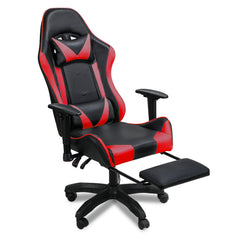 SWANEW Bürostuhl Gaming Stuhl, Ergonomischer Computerstuhl, Gaming Chair mit Fußstütze, Lendenkissen und Kopfkissen, 150 kg Belastbarkeit