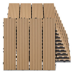 SWANEW WPC Terrassenfliesen, 30x30 cm, WPC Fliesen Balkonfliesen, 1㎡-5㎡ Klickfliese