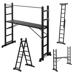 Mehrzweckleiter 4-in-1 Aluminium Leiter 6+6 Stufen