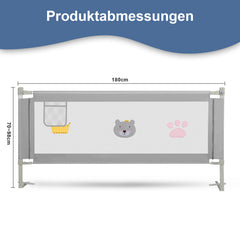 SWANEW Bettgitter Rausfallschutz Höhenverstellbar 70-98cm, Kinderbettschutzgitter Kinderbettgitter für Kinder & Elternbetten