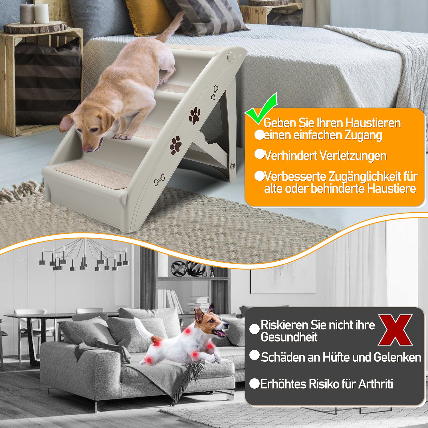 Hundetreppe klappbar 4 Stufen