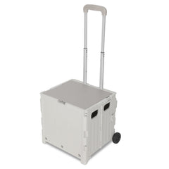 SWANEW Einkaufstrolley Klappbar, Transport Trolley, mit neigbarer Teleskopgriff & Deckel 45L/50L