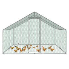Hühnerstall Freilaufgehege, 3x3x2m, Verzinkter Stahl