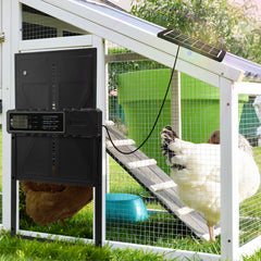 SWANEW Automatische Hühnerklappe Solar Haustierklappe Hühnerstalltür 33x24.5cm