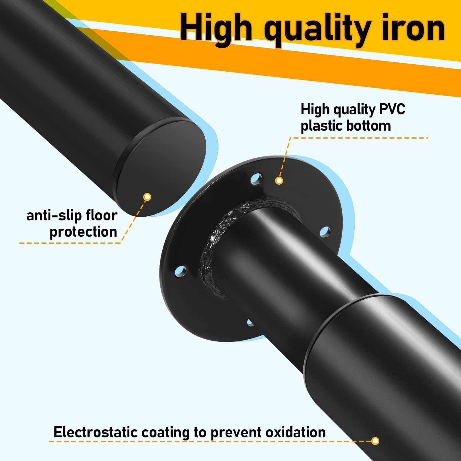 4er-Set Tischbeine Metall Schwarz – Höhenverstellbar 710–1100 mm