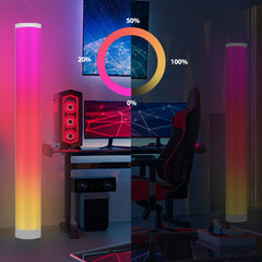 SWANEW LED RGB Stehlampe Dimmbar, LED Lichtsäule Höhe ca. 104cm, Standleuchte Smart Stehleuchte mit APP Steuerung [Energieklasse F]