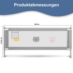 SWANEW Bettgitter Rausfallschutz Höhenverstellbar 70-98cm, Kinderbettschutzgitter Kinderbettgitter für Kinder & Elternbetten