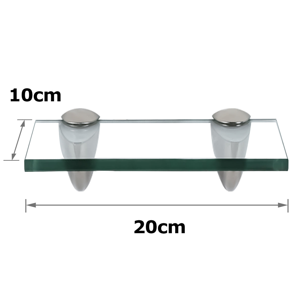 SWANEW Glasablage Glasregal, Glas Wandregal Klarglas mit 8mm ESG Sicherheitsglas und Halterung, Duschregal/Badablage