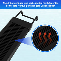 SWANEW LED Aquarium Beleuchtung 18W/30W/45W, Aquarienbeleuchtung 24/7 Modus, wasserdicht, 55-150cm, Aufsetzleuchte Vollspektrum Licht