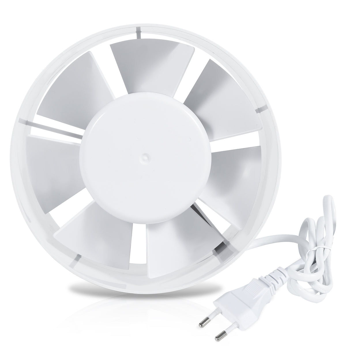SWANEW Badlüfter Fan Rohrventilator 100mm mit Rückstauklappe Badezimmerlüfter Bad Rauchabzug Ventilator 130m³/h Rohrlüfter