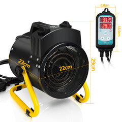 SWANEW Gewächshausheizung 2kW, Frostschutzheizung, mit thermostat, frostwächter