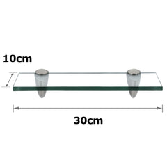 SWANEW Glasablage Glasregal, Glas Wandregal Klarglas mit 8mm ESG Sicherheitsglas und Halterung, Duschregal/Badablage