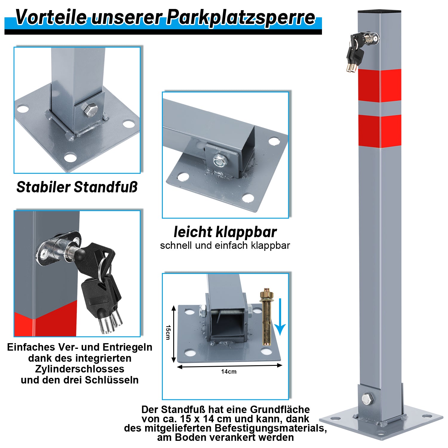 Parkpfosten klappbar & abschließbar