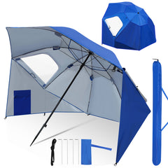 2 in 1 Sonnenschirm Alu Strandschirm 
