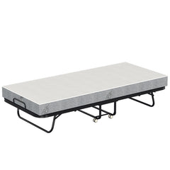 SWANEW Klappbett 90x200cm, Gästebett Klappbar mit ca.13CM Dicke Hochdichter Schaumstoff Matratze, Einzelbett mit Rollen