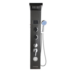 SWANEW LED Duschpaneel, Regendusche Duschsystem, 5-in-1, mit Temperaturanzeige, Edelstahl Duschsäule