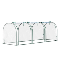 SWANEW Foliengewächshaus Frühbeet Transparent PVC, Gemüse Tomatenhaus Gewächhäuser mit Reißverschluss 270 × 90 × 90cm