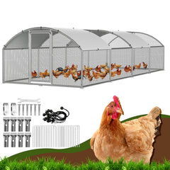 Hühnerstall Freilaufgehege 3x8x2m Kuppel Dach