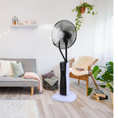 SWANEW Standventilator mit Wasser Ultraschall-Sprühnebe, Fernbedienungl Wasserkühlung