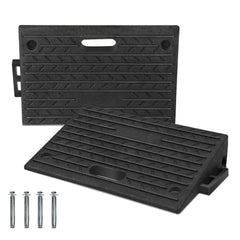 SWANEW Bordsteinrampe Gummi, Auffahrrampe, 2 Stück 10cm Hoch, Schwellenrampe mit Griff