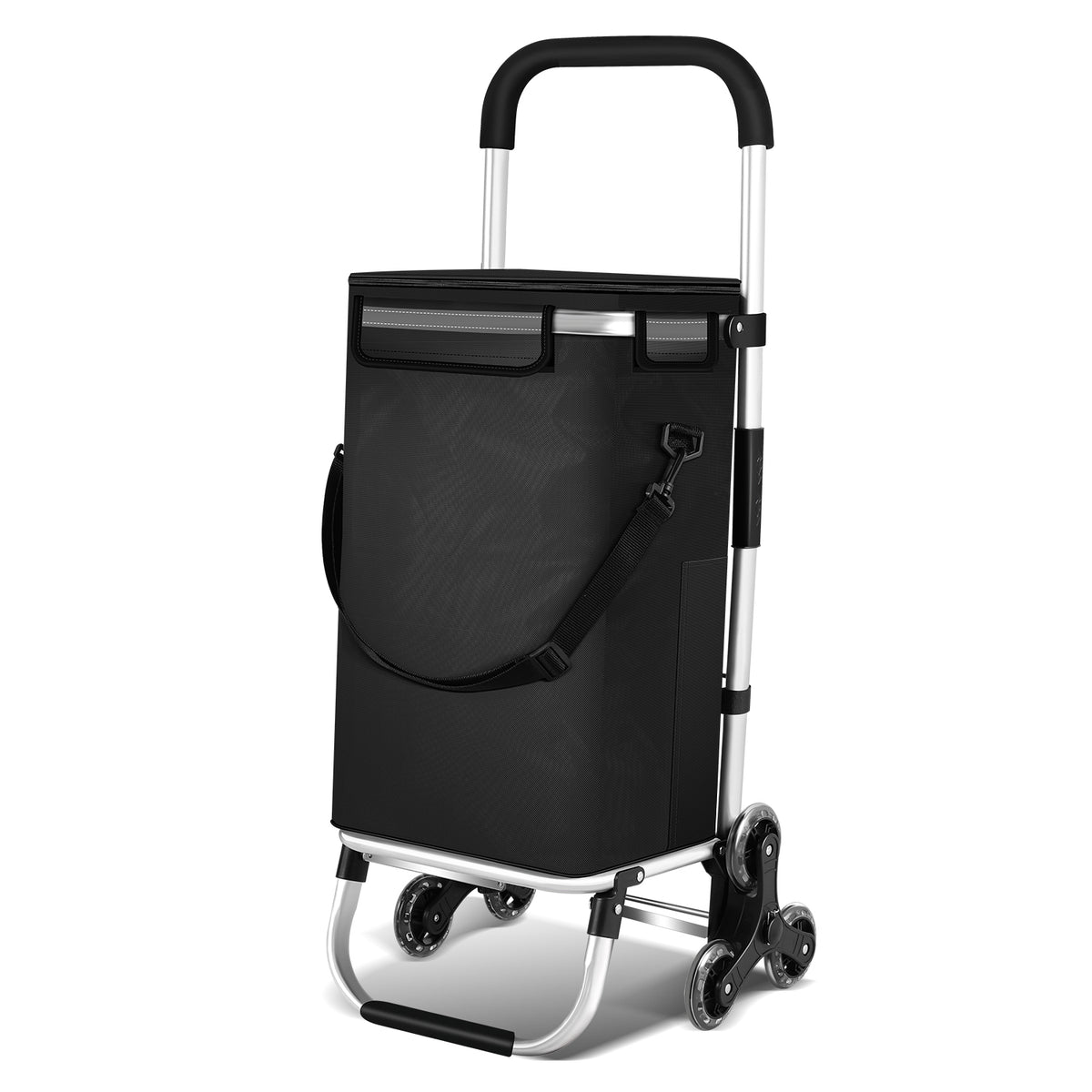 SWANEW Einkaufstrolley, klappbar, Einkaufswagen, Handwagen Kühlfach, 40L