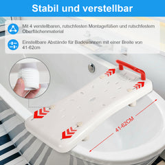 Badewannensitz Sitzbrett mit Rot Griff