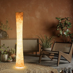 SWANEW LED-Stehlampe mit Fernbedienung und RGB-Farbwechsel, Wohnzimmer Dimmbar, 156cm Moderne weiß Stoffschirm [Energieklasse F]