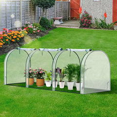 SWANEW Foliengewächshaus Frühbeet Transparent PVC, Gemüse Tomatenhaus Gewächhäuser mit Reißverschluss 270 × 90 × 90cm