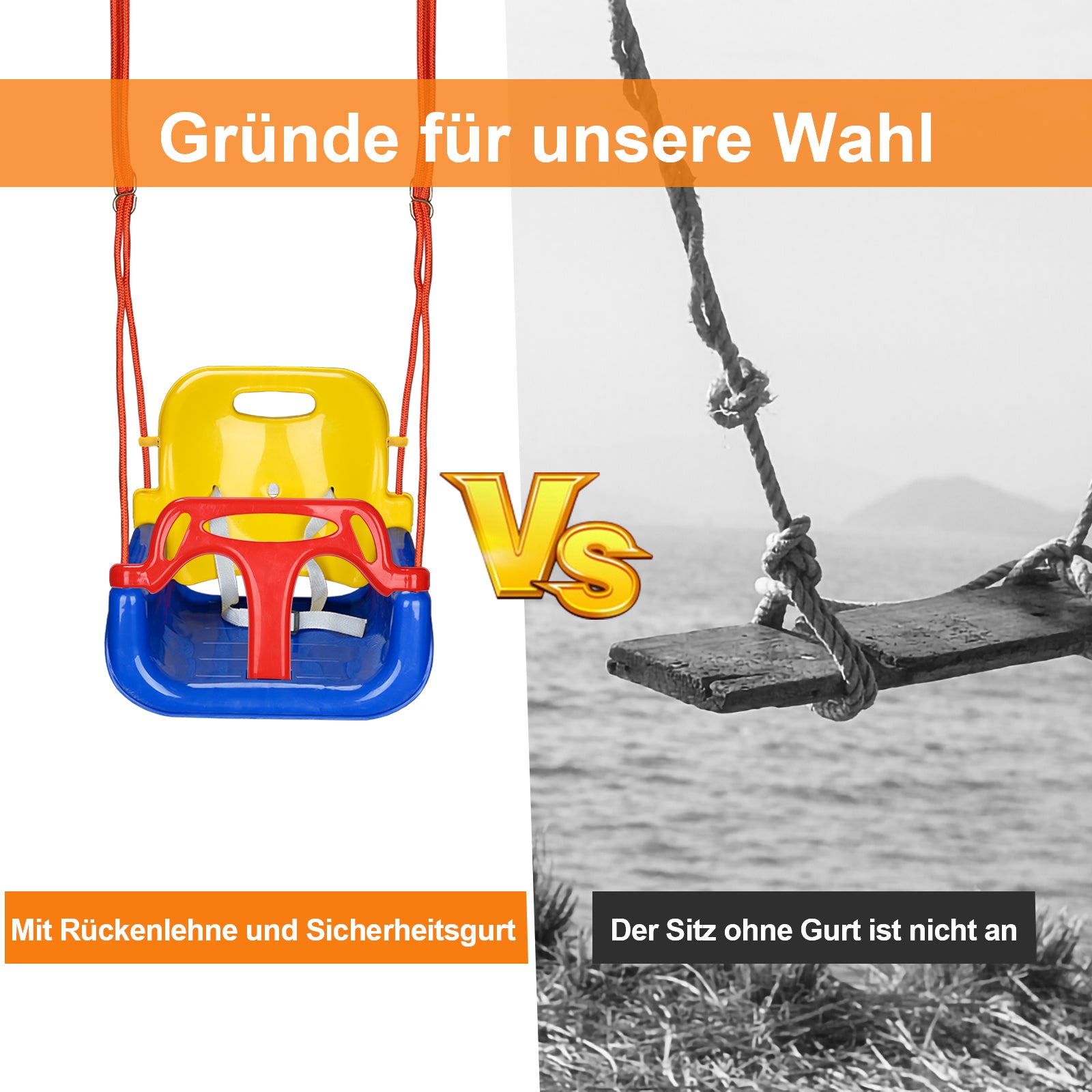 3-in-1 Kinderschaukel & Babyschaukel