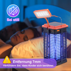 SWANEW Solar Insektenvernichter mückenlampe Mit LED-Licht, UV Fliegenfänger Elektrich 4000mAh