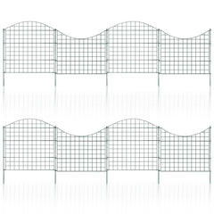 SWANEW Teichzaun Gartenzaun Metall Steckzaun Set – Gitterzaun Zaunelemente für Garten, Teichschutz & Freigehege, wetterfester & flexibler Gartenzaun