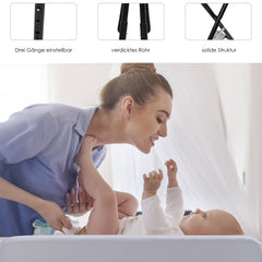 SWANEW Baby Wickeltisch Klappbar, Wickelkombination, mit 4 Rollen