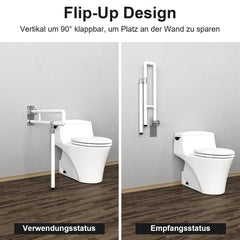 SWANEW Wandstützgriff Toilette, Klappgriff Haltegriff Dusche, Rutschfeste WC Aufstehhilfe Sicherheitsgriff