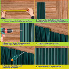 SWANEW Profilblech Trapezblech Dachplatten Wellblechplatten für Dach 129x46cm = 7m² Metall Dachblech Blech für Carport Gerätehaus
