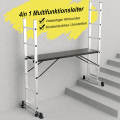 Mehrzweckleiter 4-in-1 Aluminium Leiter 6+6 Stufen