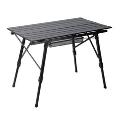 SWANEW Campingtisch Klapptisch Höhenverstellbar, Campingtisch Klappbar, Camping Tisch mit Aufrollbarer Tischplatte und Tragetasche, Aluminiumrahmen
