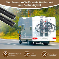 SWANEW Airlineschienen, Zurrschienen Alu halbrund mit Zurrösen und Endkappen, schwarz