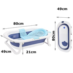 SWANEW Faltbare Baby Badewanne Babywanne mit Thermometer, Badekissen, Haarwaschbecher, babybadewanne, Babybadewanne mit gestell ab 0-3 Jahre