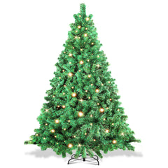 SWANEW Künstlicher Weihnachtsbaum mit Beleuchtung, PVC Automatischer Christbaum, künstlich Tannenbaum